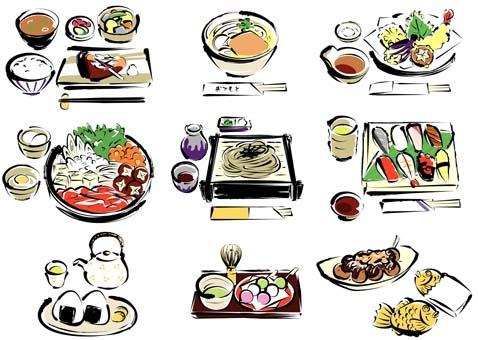 hand drawn sushi elements creative vector