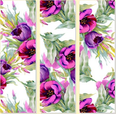 beautiful flowers design banners vector set