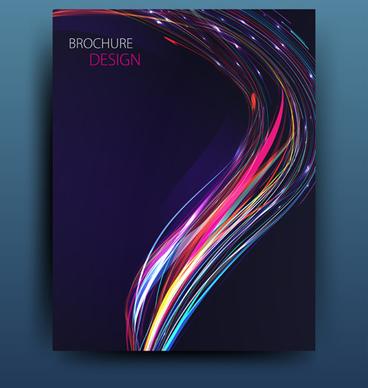 colored abstract brochure cover template vector