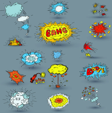 explosion style speech bubbles vector