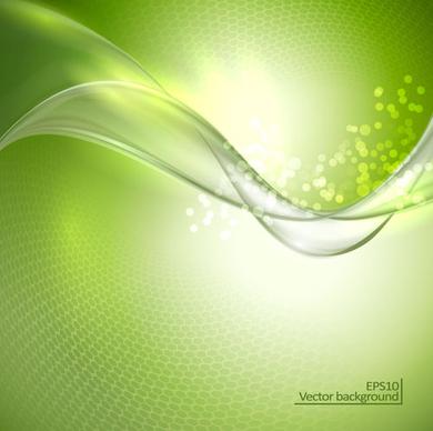 abstract wavy green eco style background vector