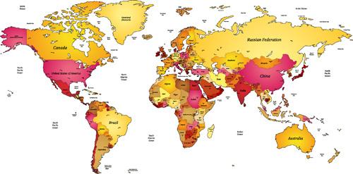 creative colored world map vector