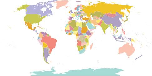 creative colored world map vector