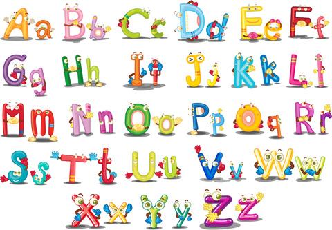 funny cartoon alphabet vector graphics