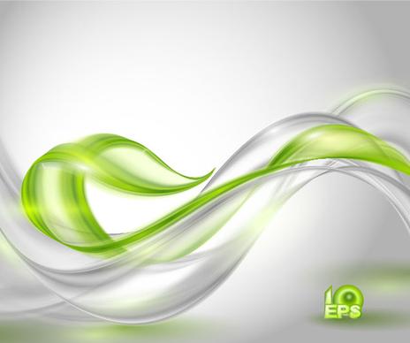 abstract wavy green eco style background vector