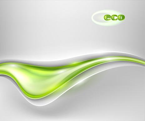 abstract wavy green eco style background vector