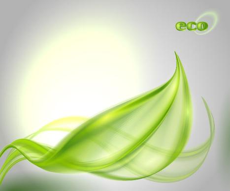 abstract wavy green eco style background vector