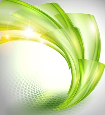 abstract wavy green eco style background vector