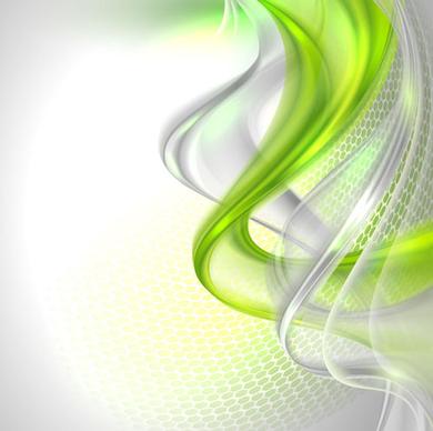 abstract wavy green eco style background vector