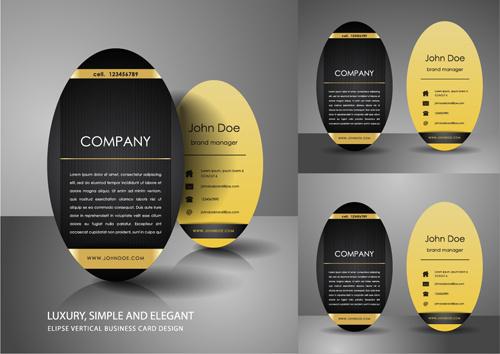 elipse business cards design vector