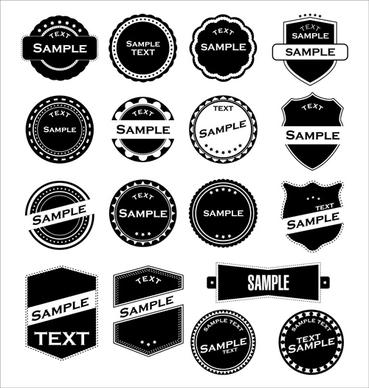 round labels vintage styles vector