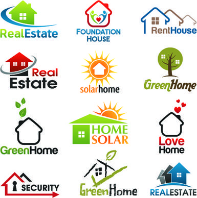 12 kind real estate logos free vector