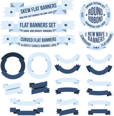 origami ribbon banners vector design