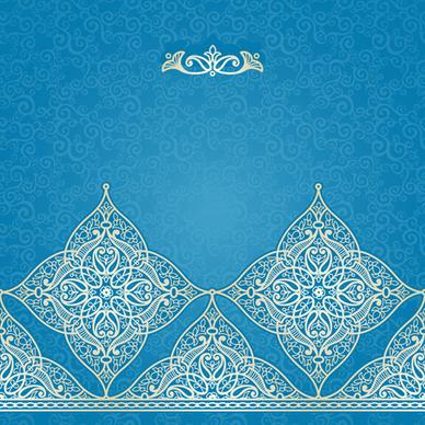 ornate eastern style floral background vector