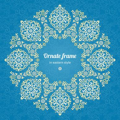 ornate eastern style floral background vector