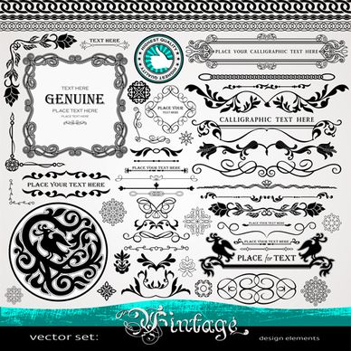 vector retro borders with frames decor