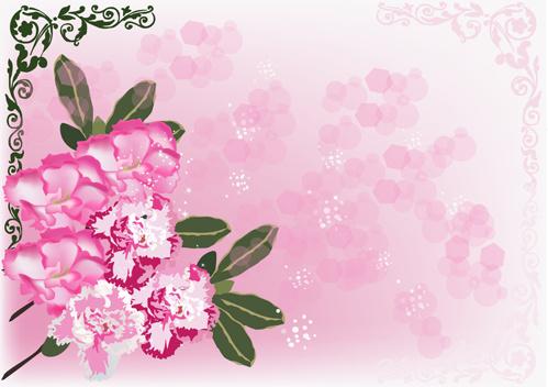 beautiful pink flowers vector background set