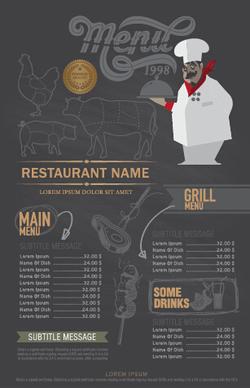 funny chef with restaurant menu vector