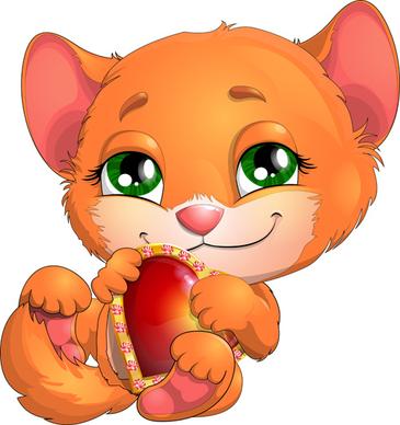 lovely cartoon kittens vector design