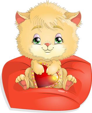 lovely cartoon kittens vector design