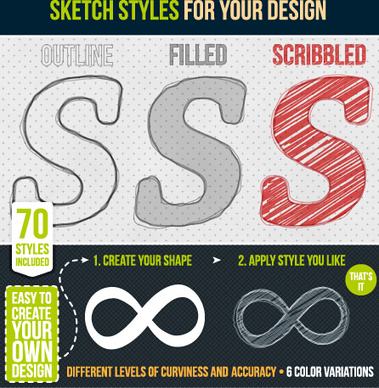 sketch style design vector