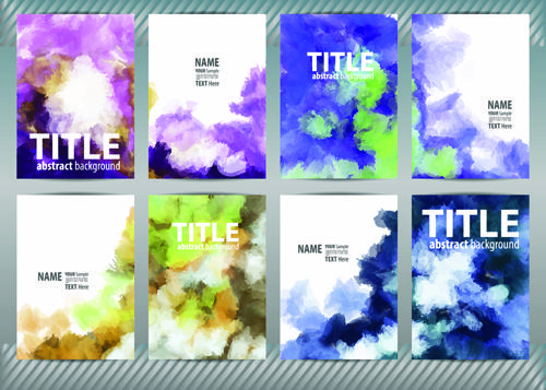 best business flyers cover watercolor style vector