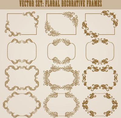 vector set of floral decorative frames design