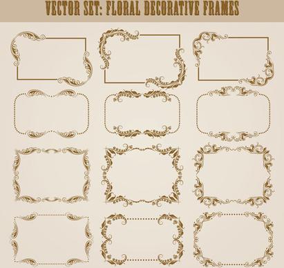 vector set of floral decorative frames design