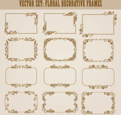 vector set of floral decorative frames design