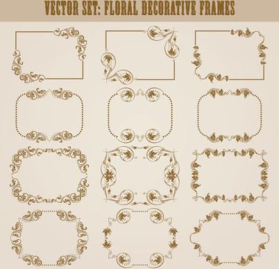 vector set of floral decorative frames design