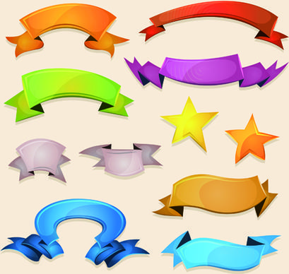 funny colored ribbons banners vector