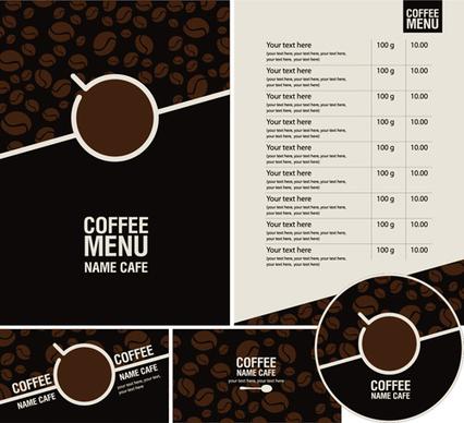 modern restaurant menu cover and list vector