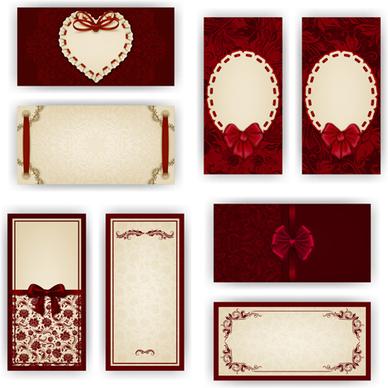 luxury holiday greeting cards vector set