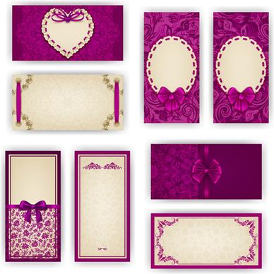 luxury holiday greeting cards vector set