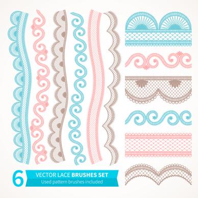 beautiful floral seamless borders vector set