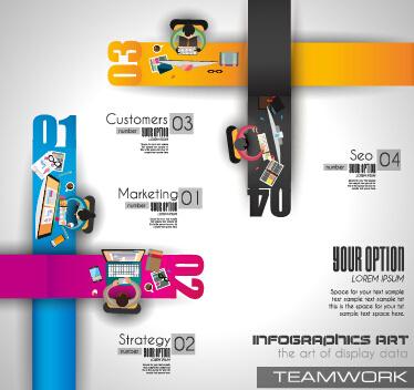 creative timework infographic set vector