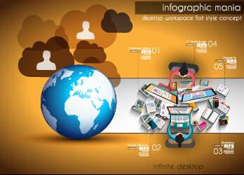 creative timework infographic set vector