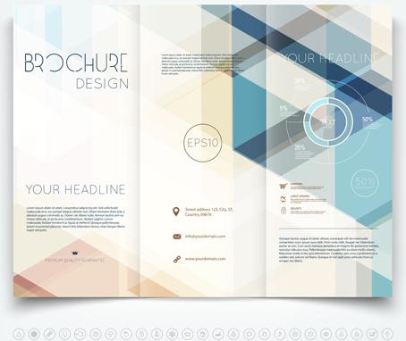 bright brochure folding cover design vector