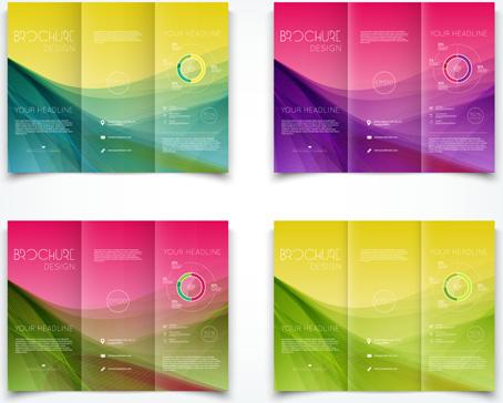 bright brochure folding cover design vector