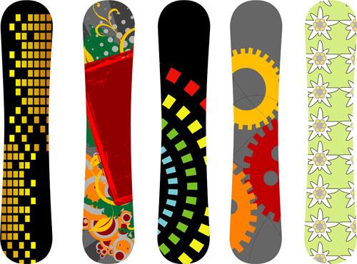 modern snowboard vector template design