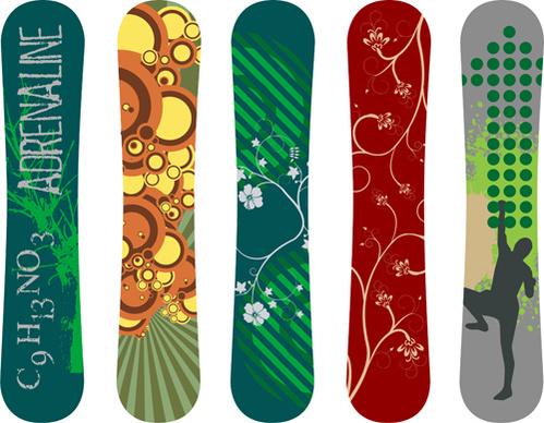 modern snowboard vector template design