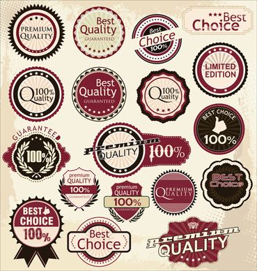 vintage colored labels design