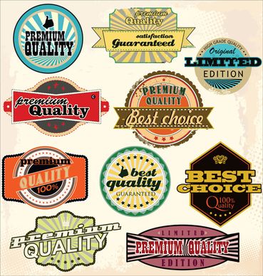 vintage colored labels design