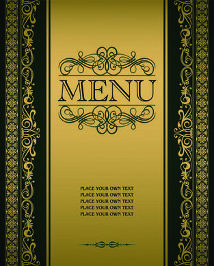 vector menu with gold frame