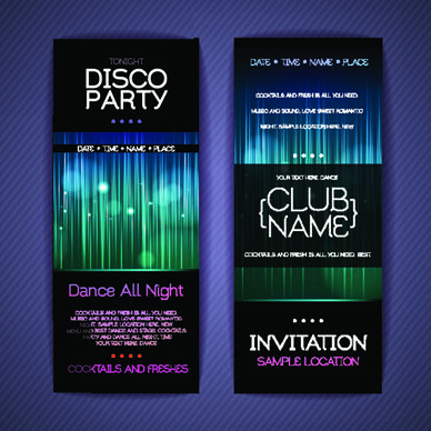 banners disco party creative vector