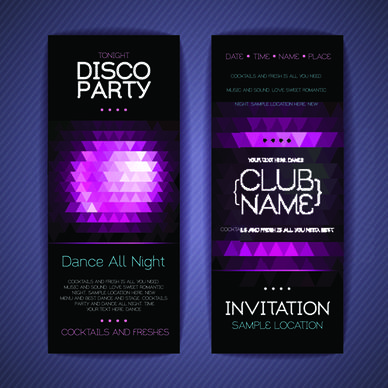 banners disco party creative vector