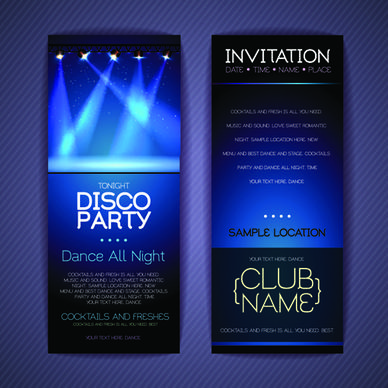 banners disco party creative vector