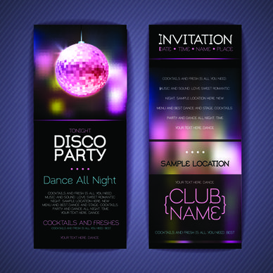 banners disco party creative vector