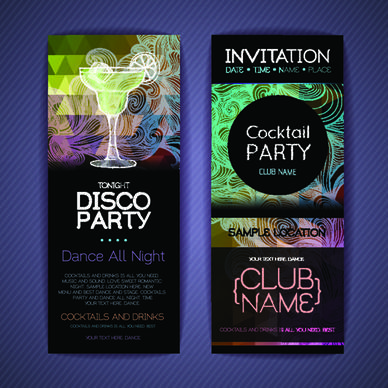 banners disco party creative vector