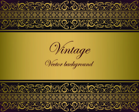 vintage gold border background vector